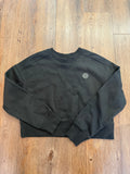 Womens Crop Sweatshirt - leather patch