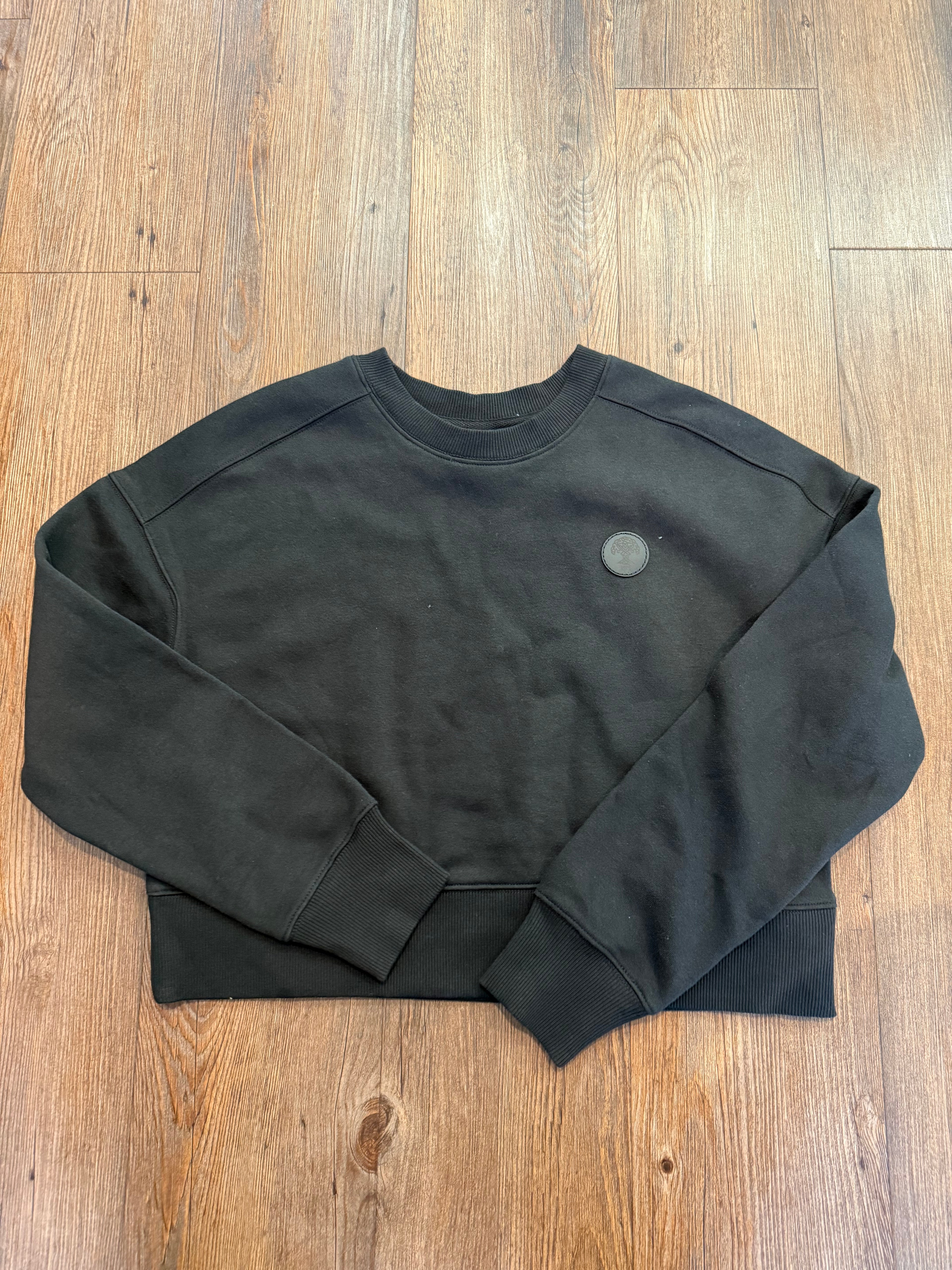 Womens Crop Sweatshirt - leather patch