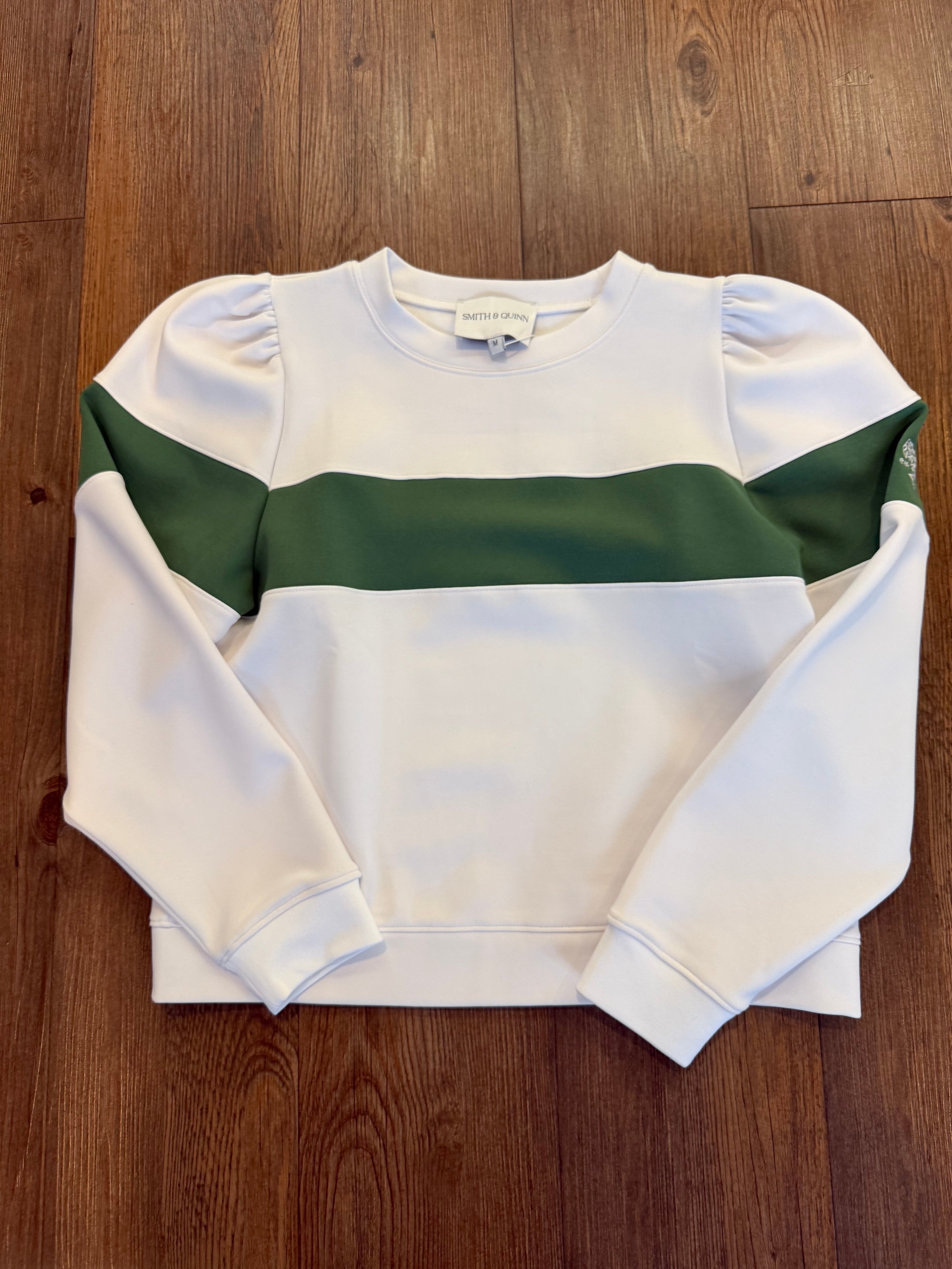 Smith and Quinn Sweatshirt  - White w/Green