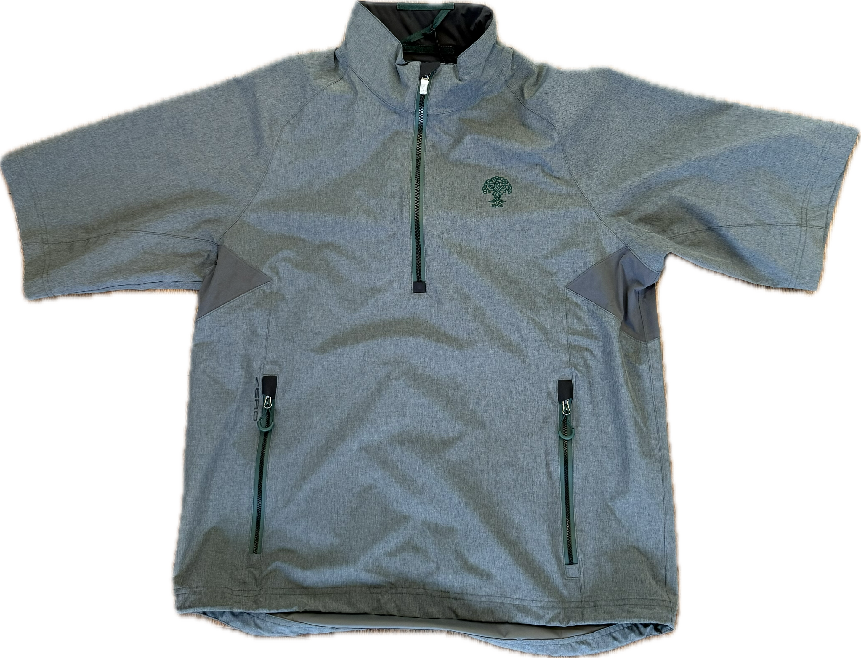 Zero Restriction Short Sleee Rain Jacket - Charcoal Grey w/Forrest
