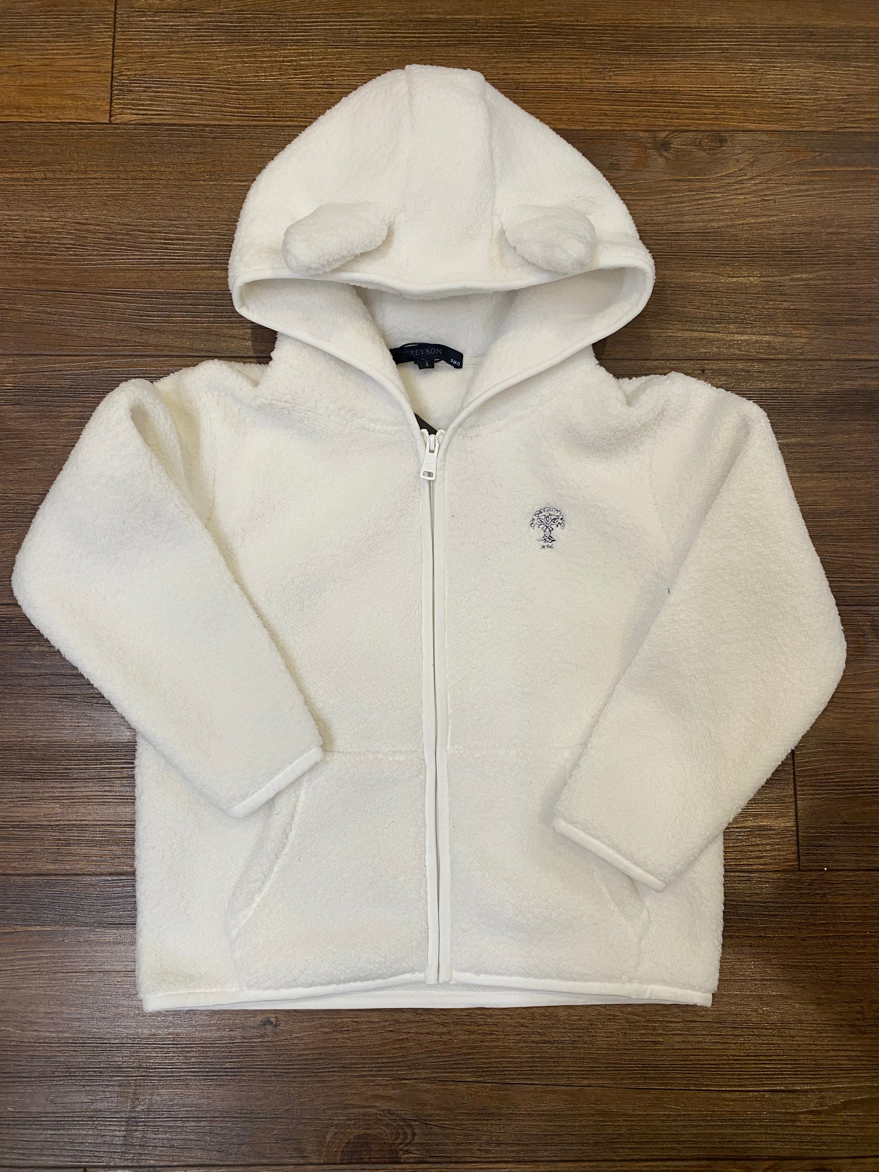 Kids Greyson Sherpa Wolf Hoodie - Dove