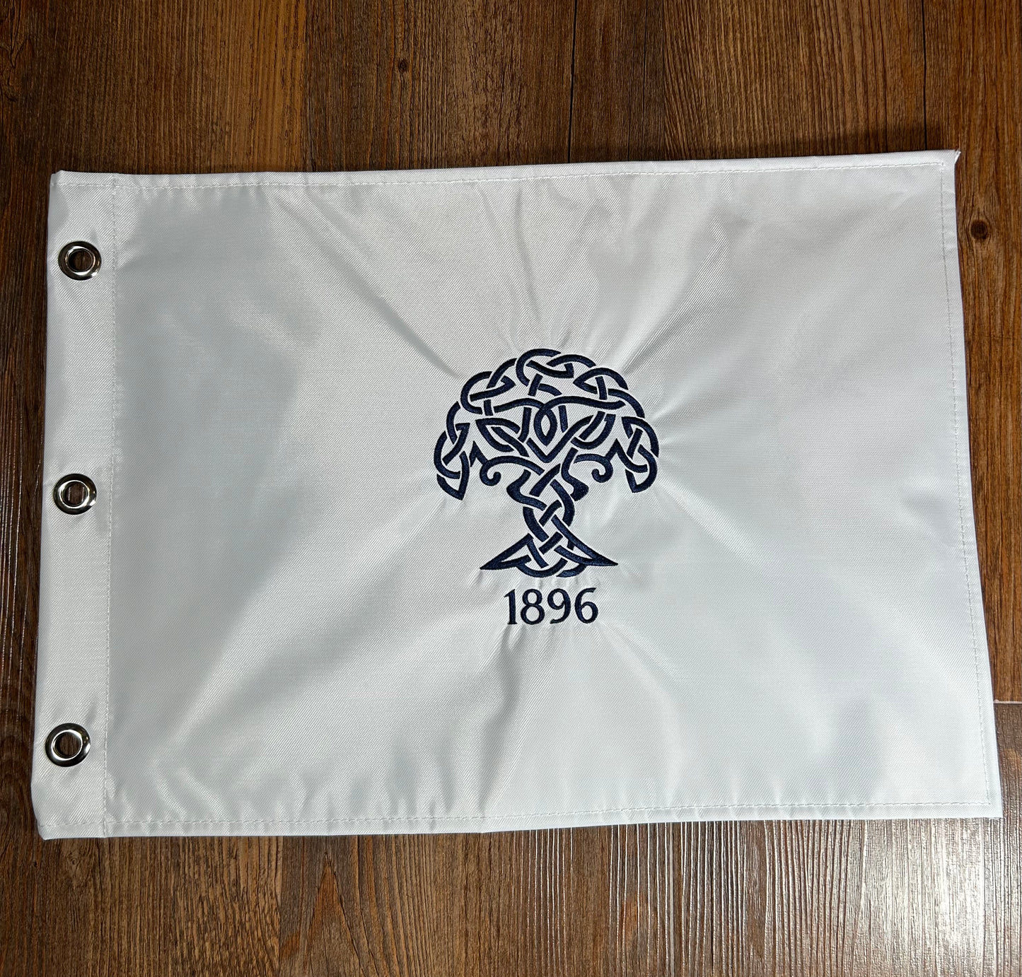 Tree Logo Golf Flag - White