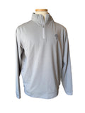 Peter Millar Mens Perth Melange Quarter Zip - Grey