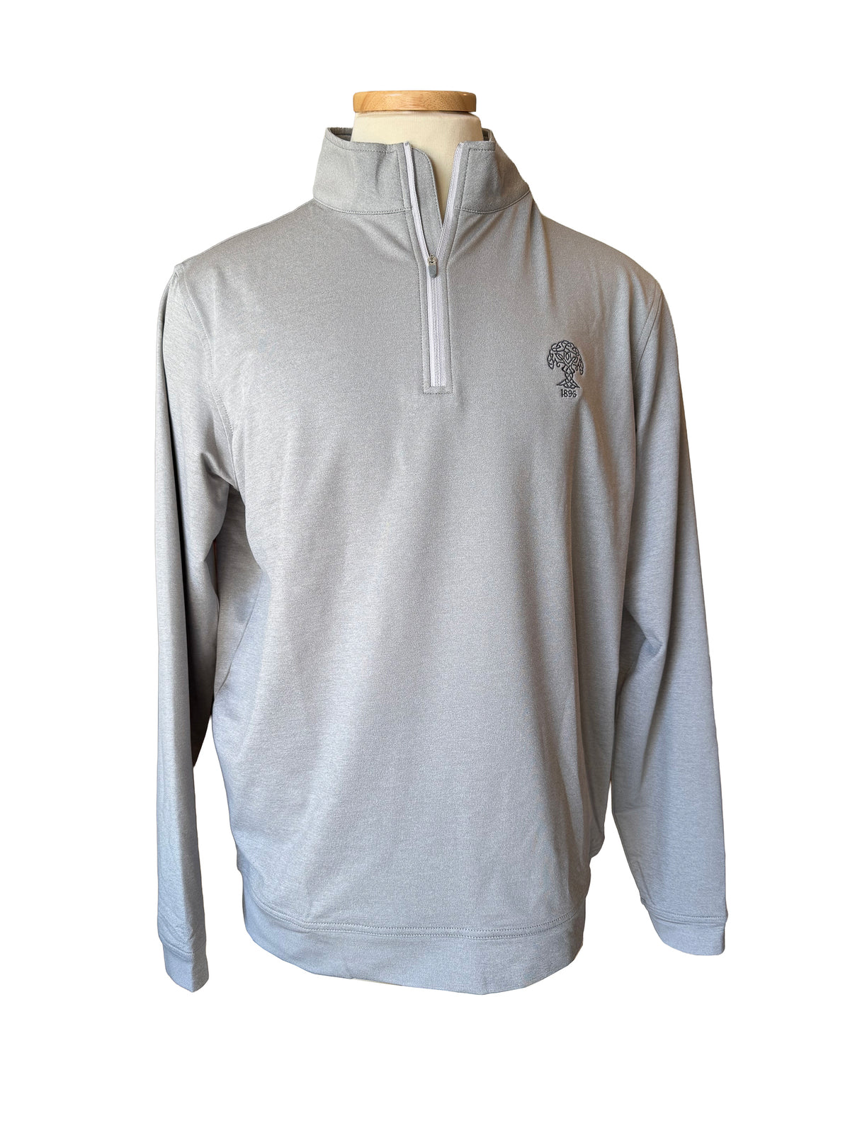 Peter Millar Mens Perth Melange Quarter Zip - Grey